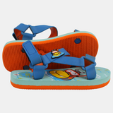 Boys Rubber Sandal – Blue with Hippo Print