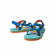 Boys Rubber Sandal – Blue with Hippo Print