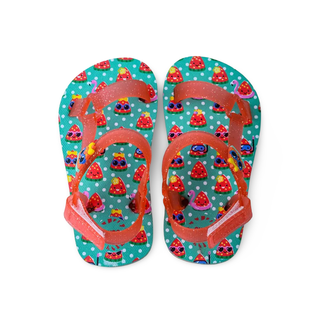 Baby Girls Rubber Sandal – Funny Watermelon Print