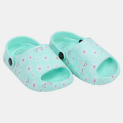 Girls Rubber Sandals – Aqua with Bunny Design