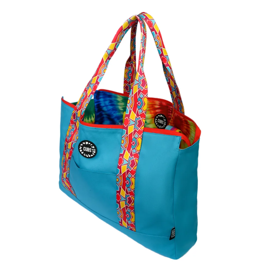 Cubs Sunkissed Tie Dye & Turquoise Double Face Tote Bag