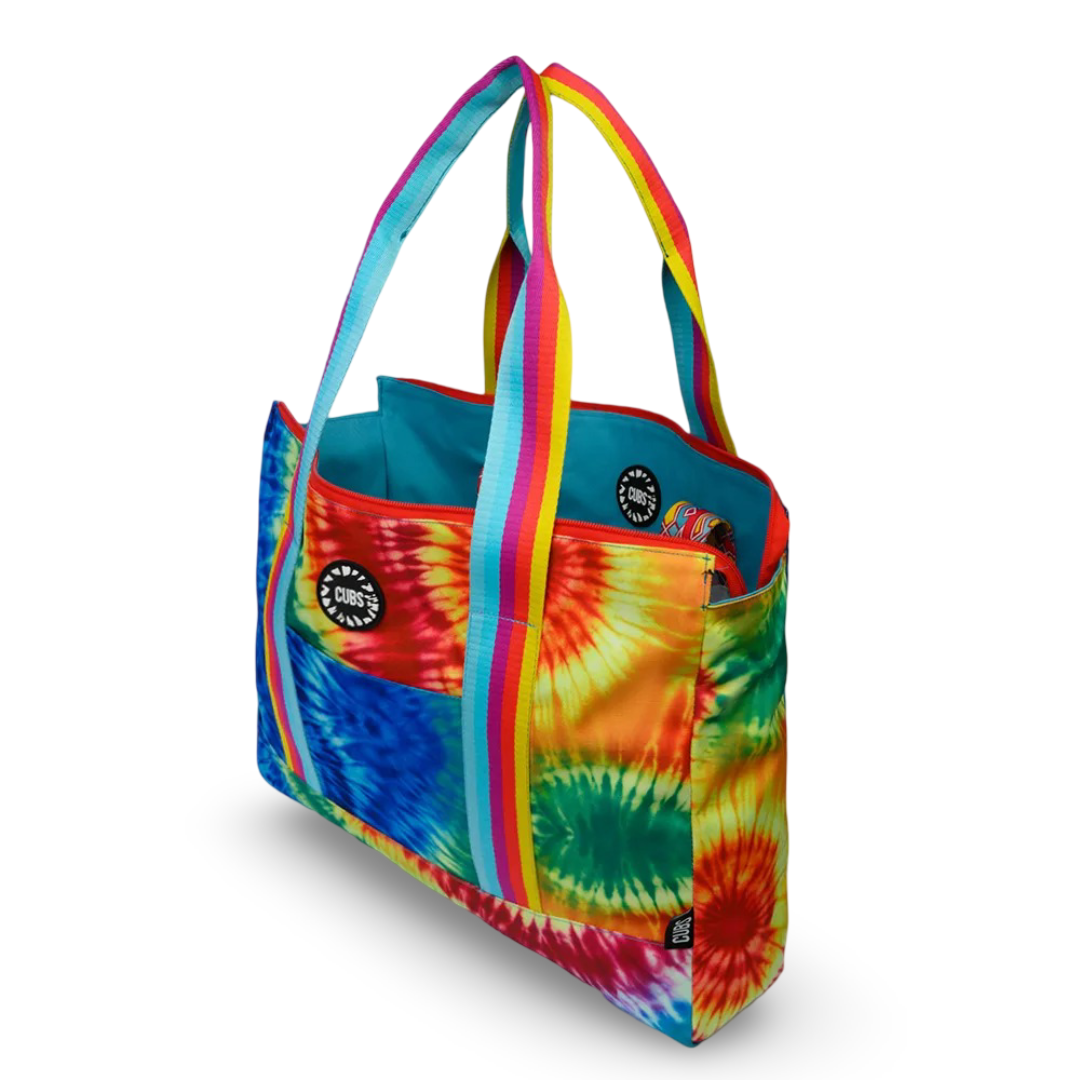 Cubs Sunkissed Tie Dye & Turquoise Double Face Tote Bag