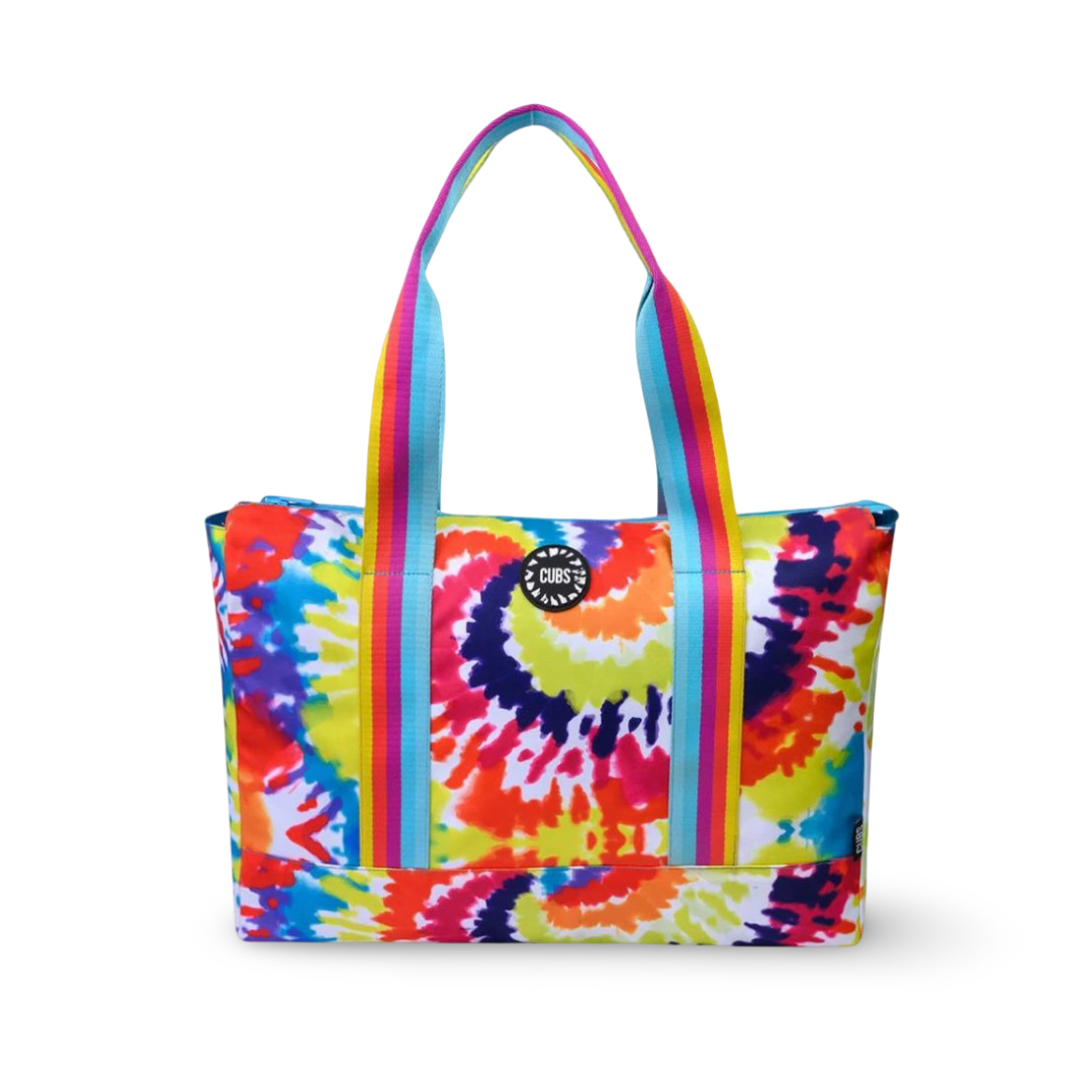 Cubs Happy Tie Dye & Turquoise Double Face Tote Bag