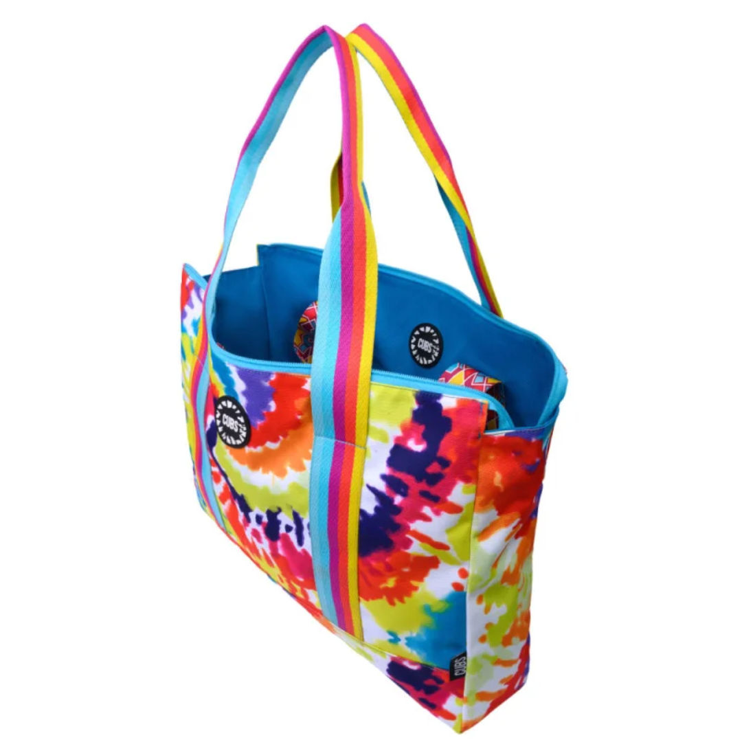 Cubs Happy Tie Dye & Turquoise Double Face Tote Bag
