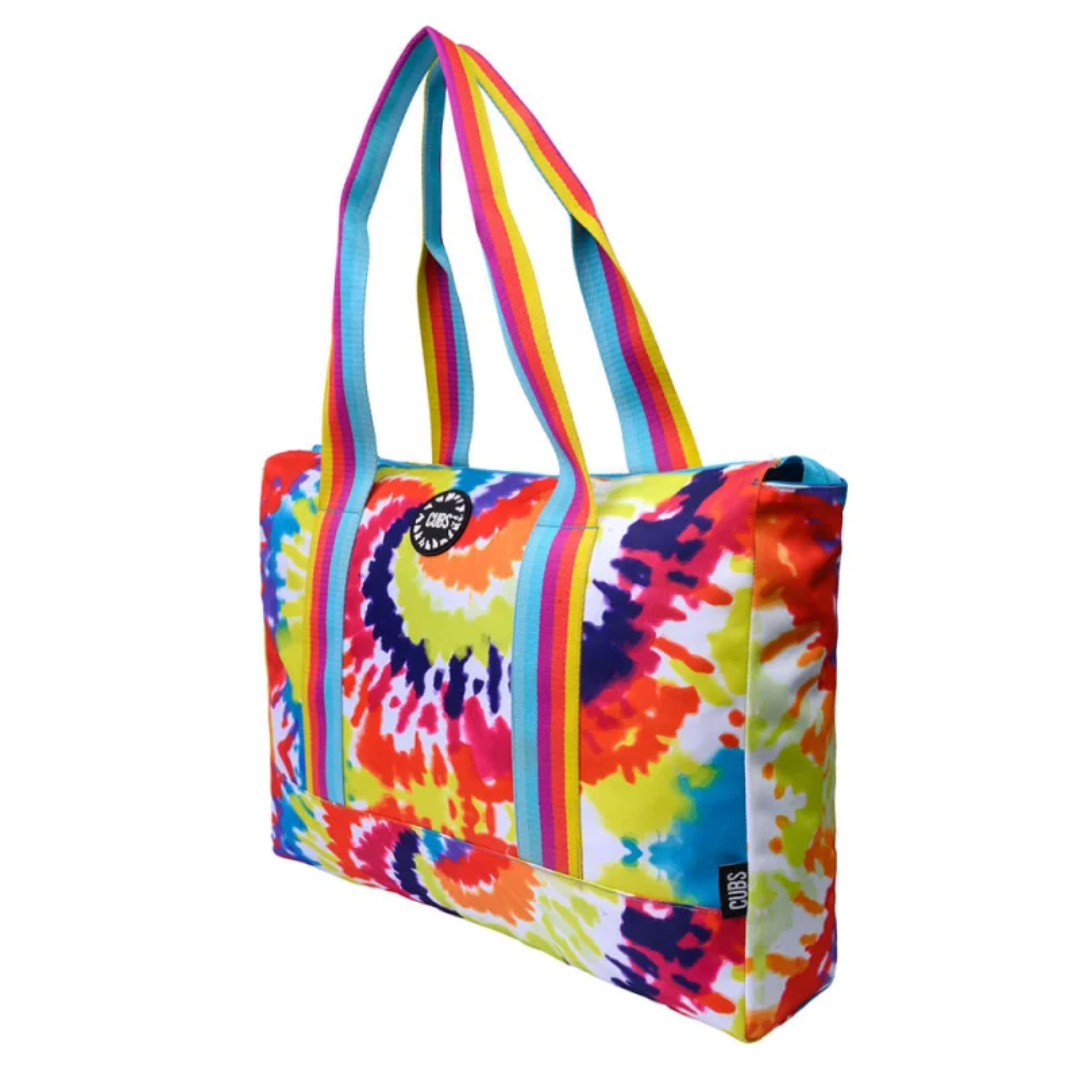 Cubs Happy Tie Dye & Turquoise Double Face Tote Bag