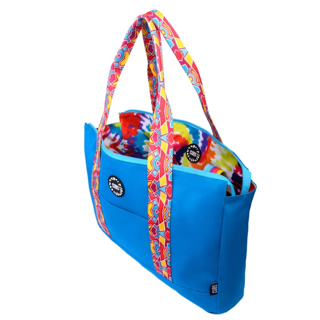 Cubs Happy Tie Dye & Turquoise Double Face Tote Bag