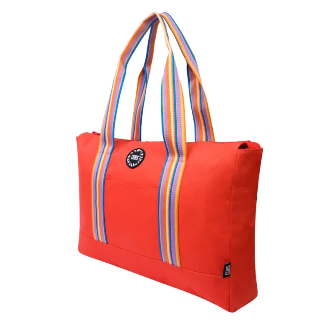 Cubs Smudged Paint & Peach Double Face Tote Bag