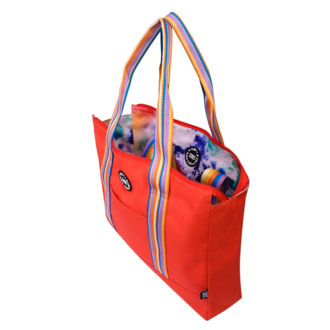 Cubs Smudged Paint & Peach Double Face Tote Bag