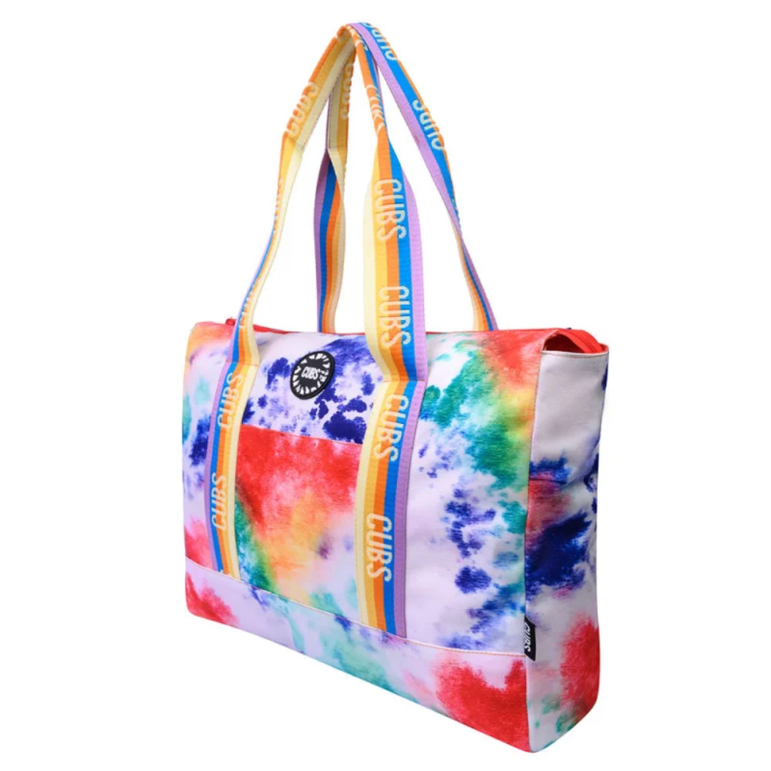 Cubs Smudged Paint & Peach Double Face Tote Bag