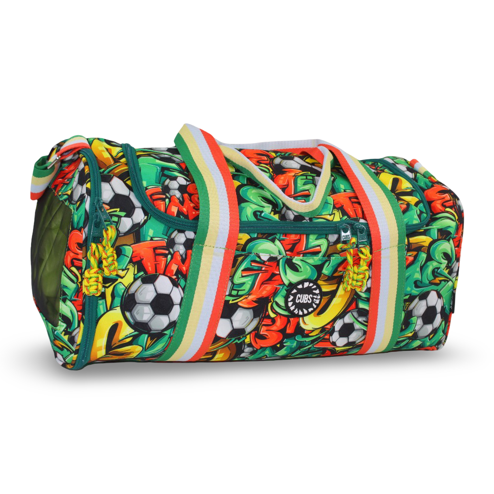 Football Graffiti Large Duffel One Side Pocket