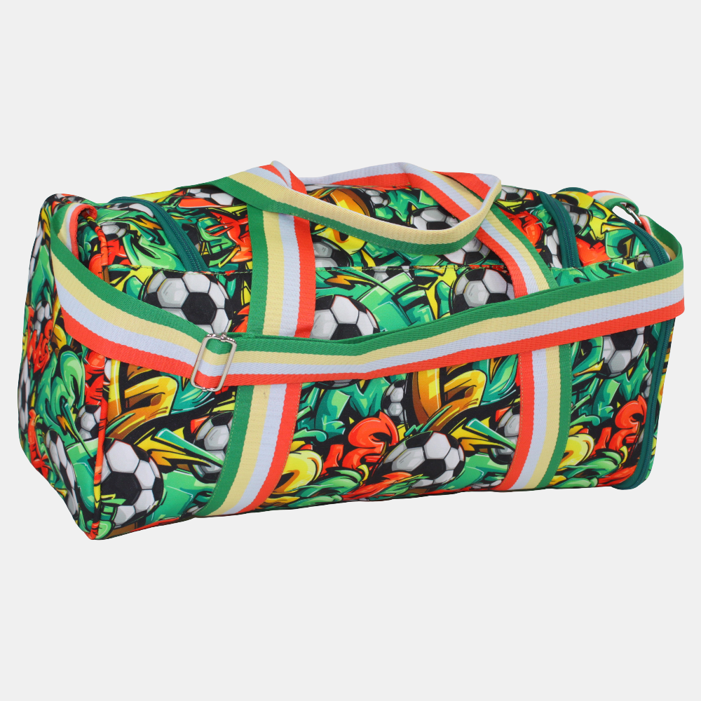Football Graffiti Large Duffel One Side Pocket
