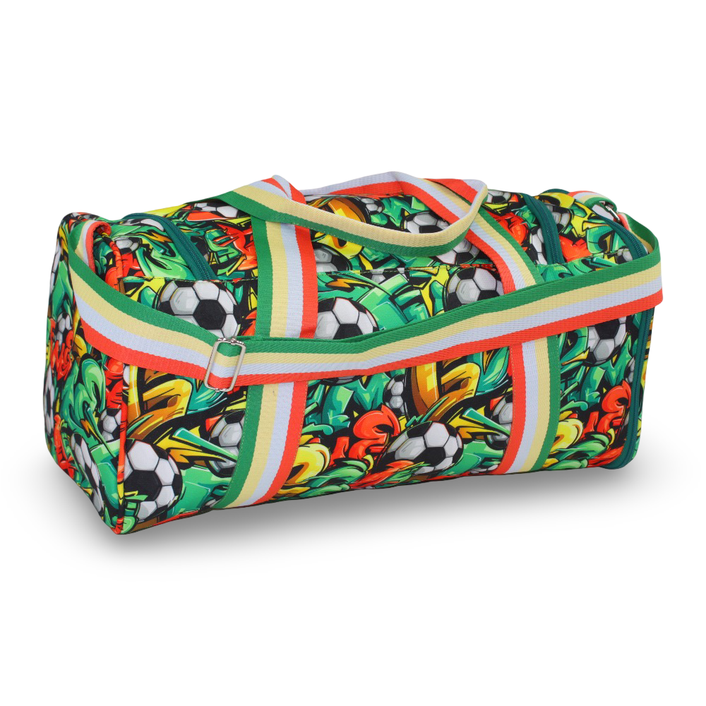 Football Graffiti Large Duffel One Side Pocket