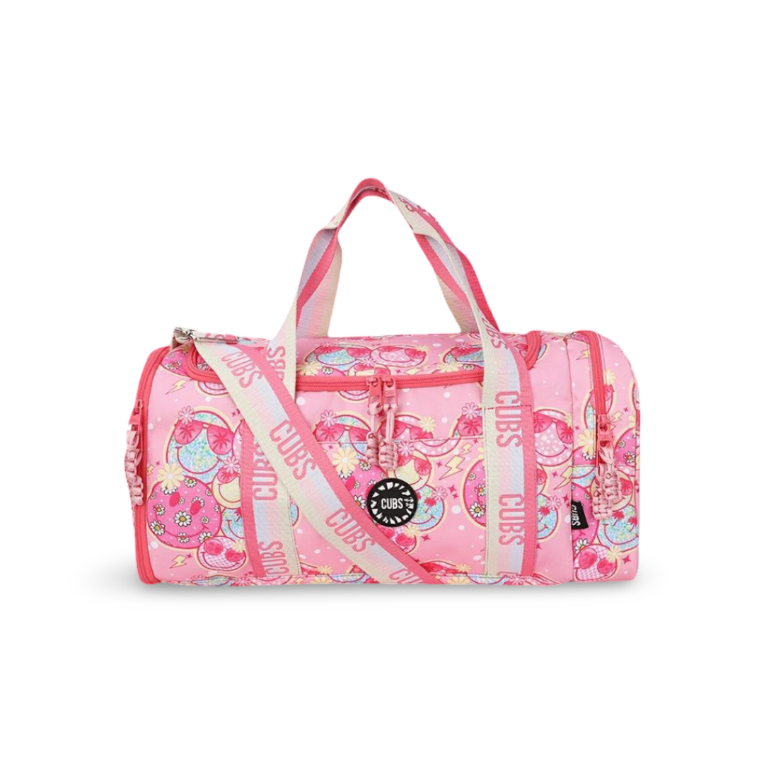 Cubs Smiley Faces Large Duffel Two Pockets