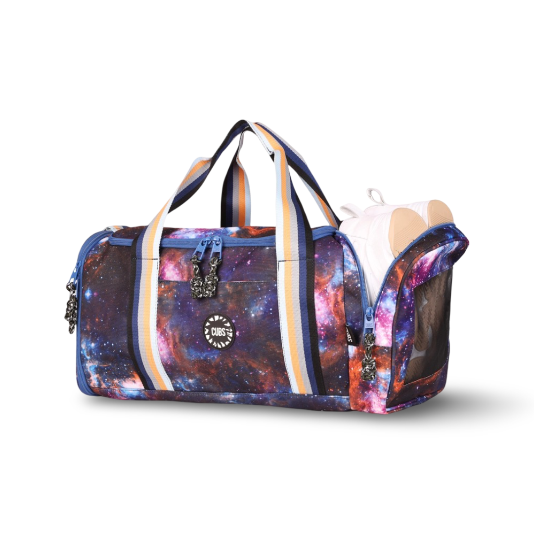 Cubs Purple Galaxy Large Duffel Two Pockets