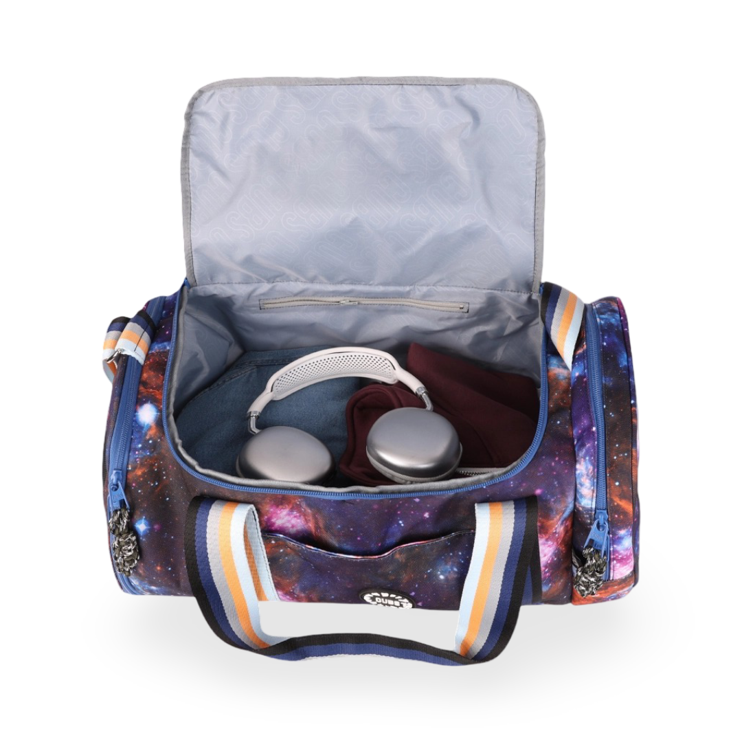 Cubs Purple Galaxy Large Duffel Two Pockets