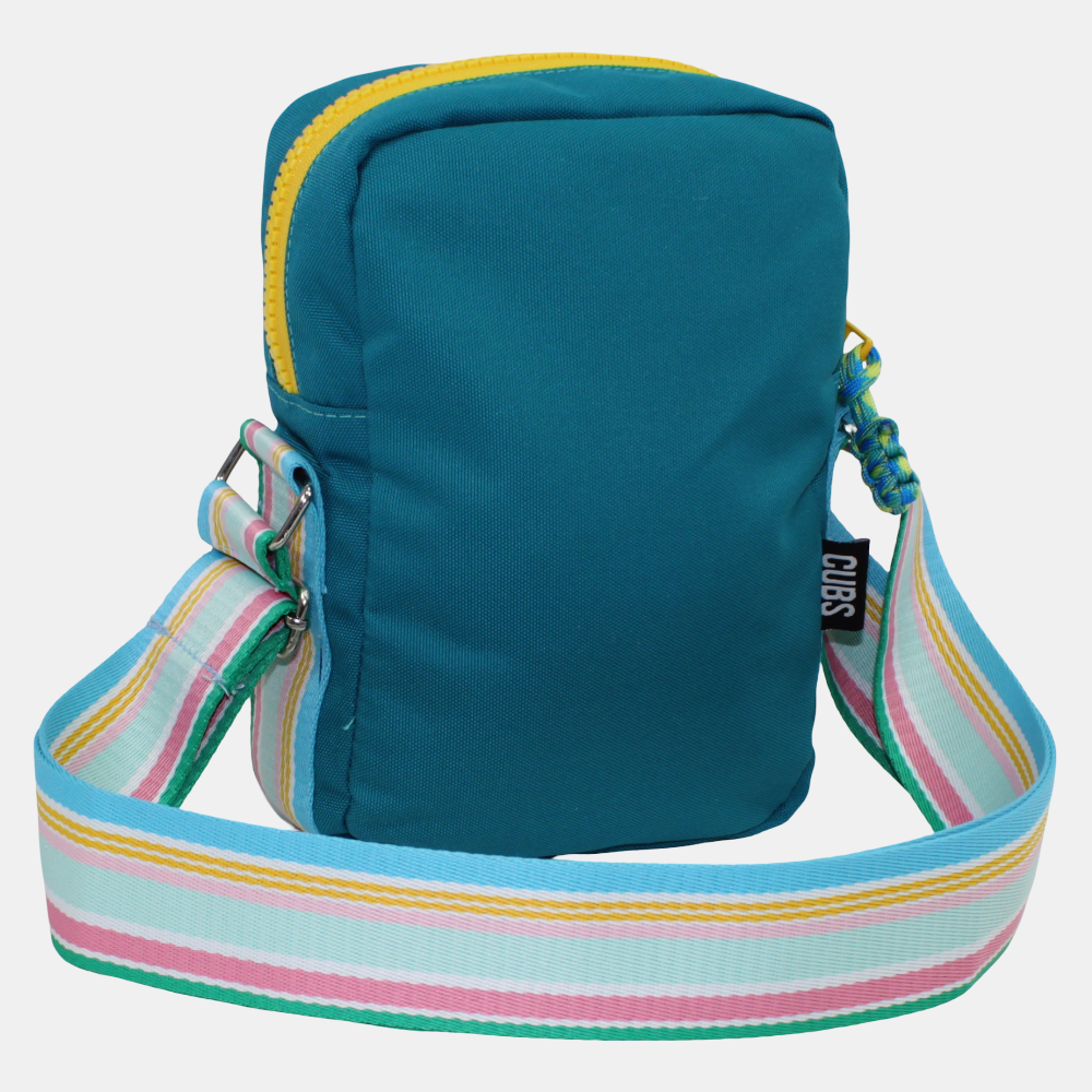 Blue With Yellow Zipper Cross Body Bag