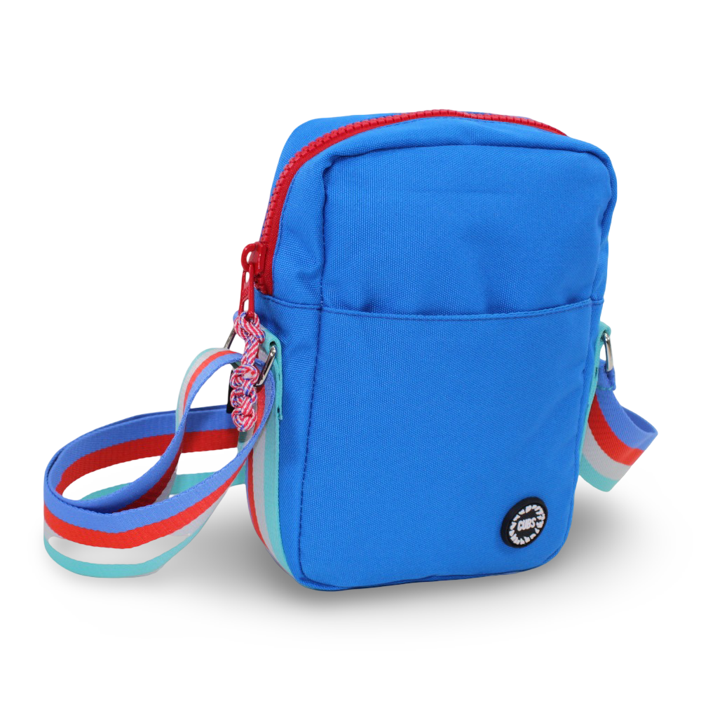 Royal Blue with Red Zipper Cross Body Bag