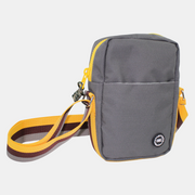 Grey with Yellow Zipper Cross Body Bag