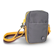 Grey with Yellow Zipper Cross Body Bag