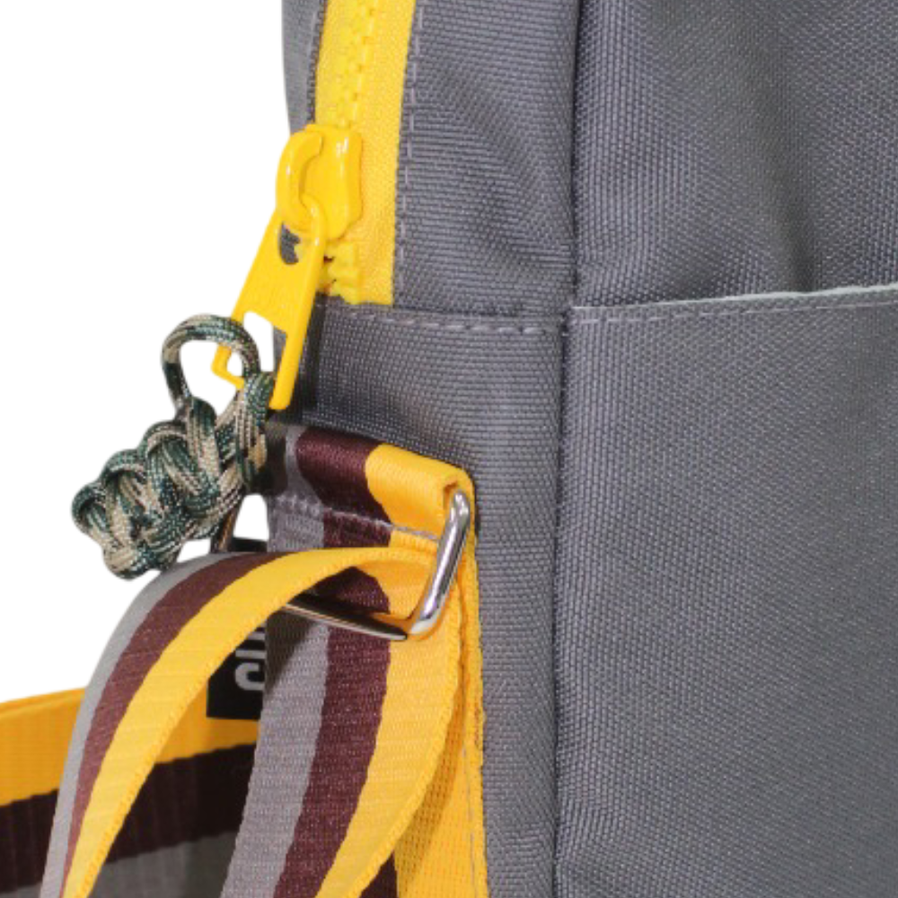 Grey with Yellow Zipper Cross Body Bag