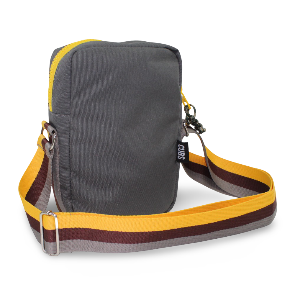 Grey with Yellow Zipper Cross Body Bag