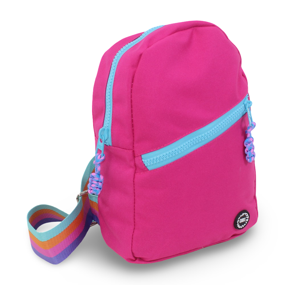 Cubs Sling with Front Zipper - Fuchsia & Baby Blue