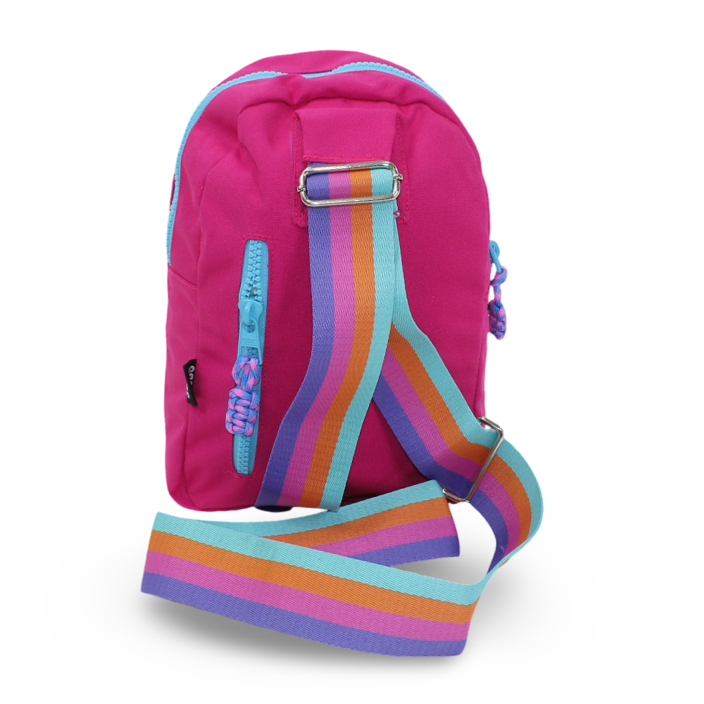 Cubs Sling with Front Zipper - Fuchsia & Baby Blue