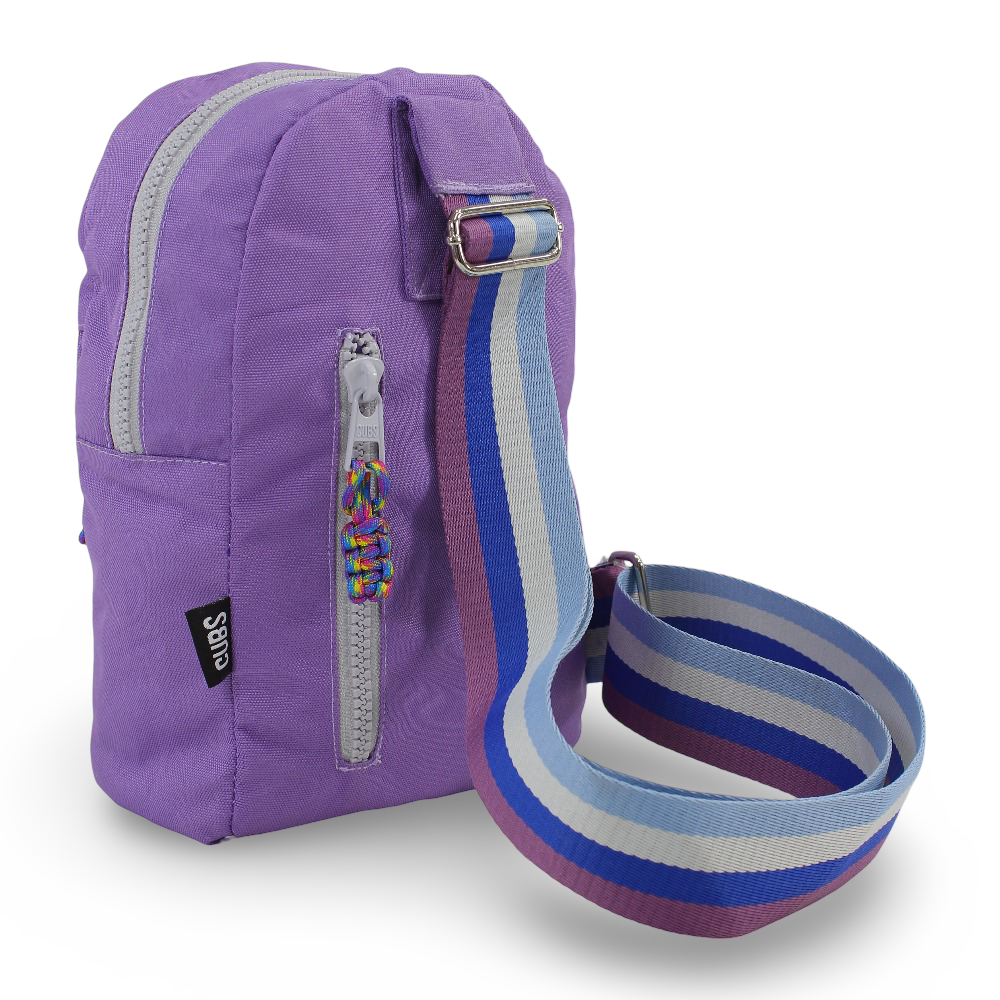 Cubs Sling with Front Zipper – Lilac/Grey