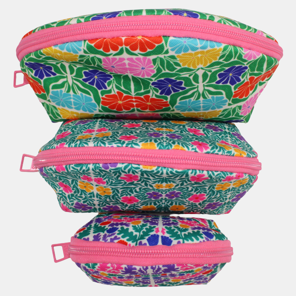 Flower Power Make-Up Round Bags