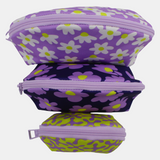 Lilac & Yellow Make-Up Round Bags
