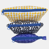 Blue Black and Yellow Make-Up Rectangular Bags