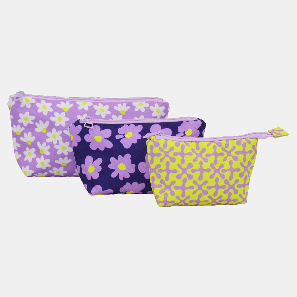 Lilac & Yellow Make-Up Rectangular Bags