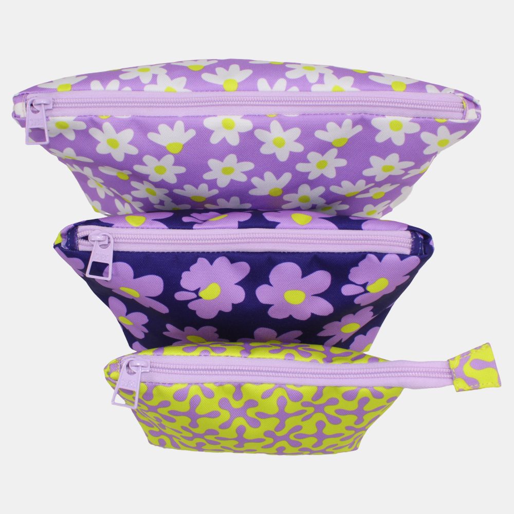 Lilac & Yellow Make-Up Rectangular Bags