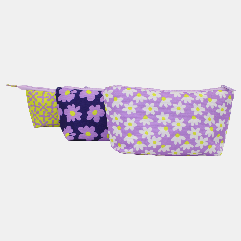 Lilac & Yellow Make-Up Rectangular Bags