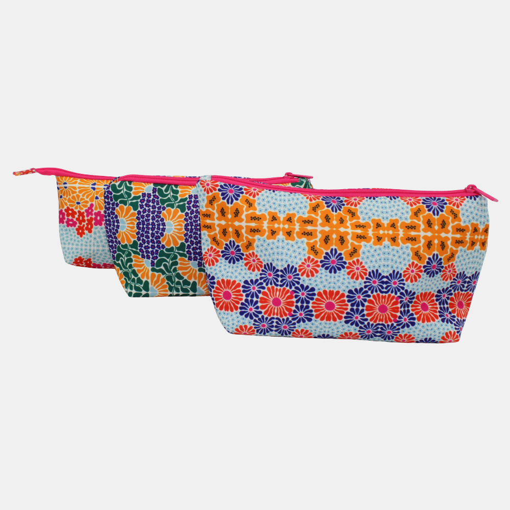 Happy Flowers Make-Up Rectangular Bags