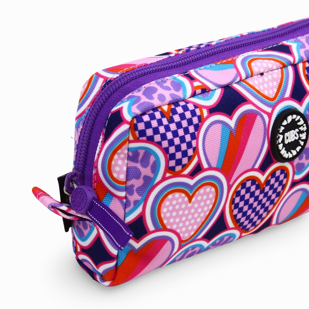Cubs Hearts Pencil Case - Purple