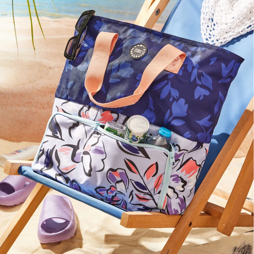 Cubs Navy Lilies Tote/Cooler Bag