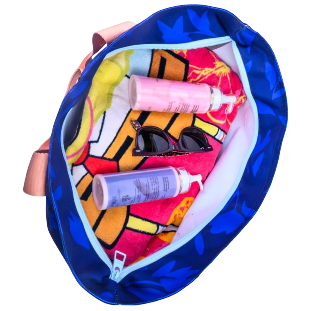 Cubs Navy Lilies Tote/Cooler Bag