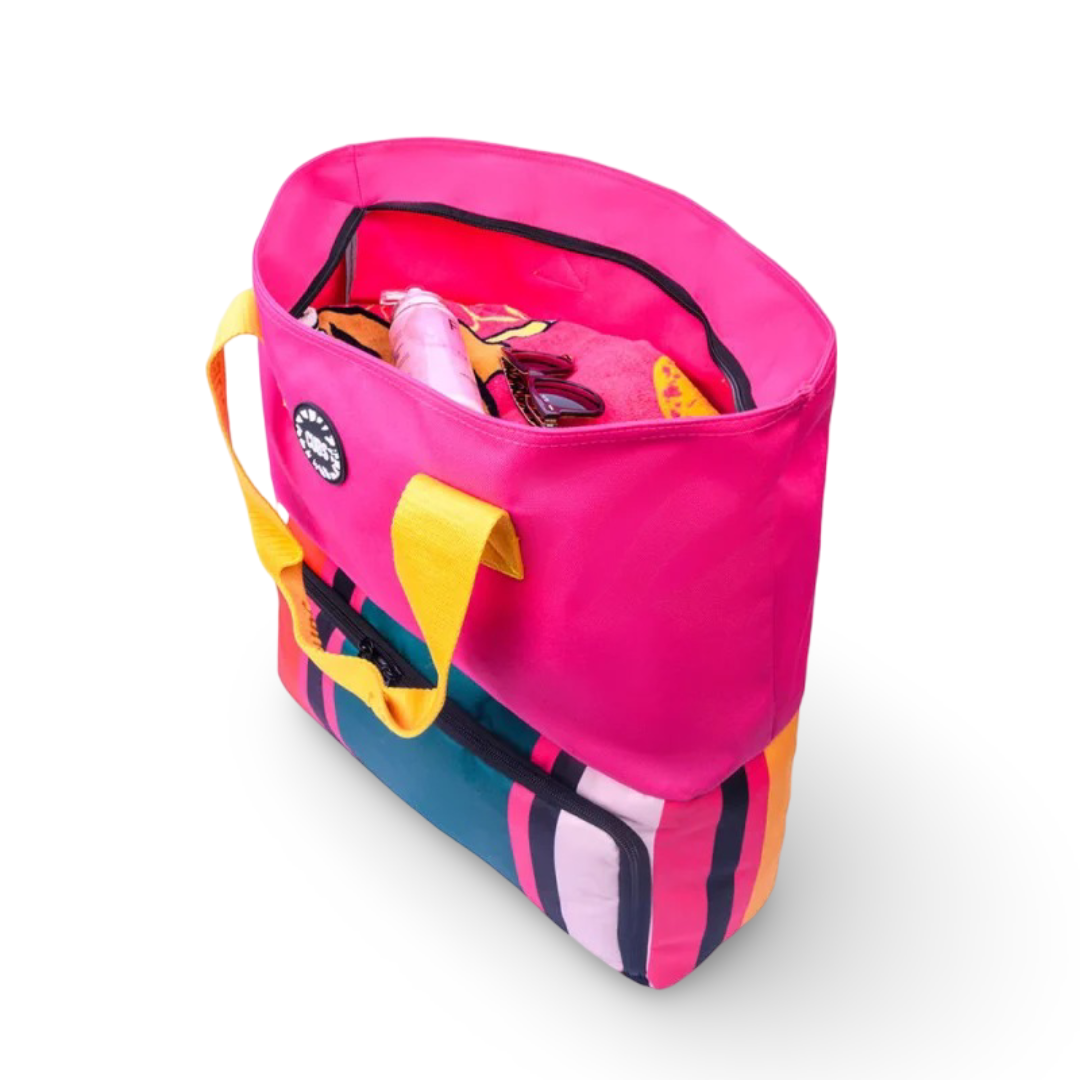 Cubs Fuchsia Stripes Tote/Cooler Bag