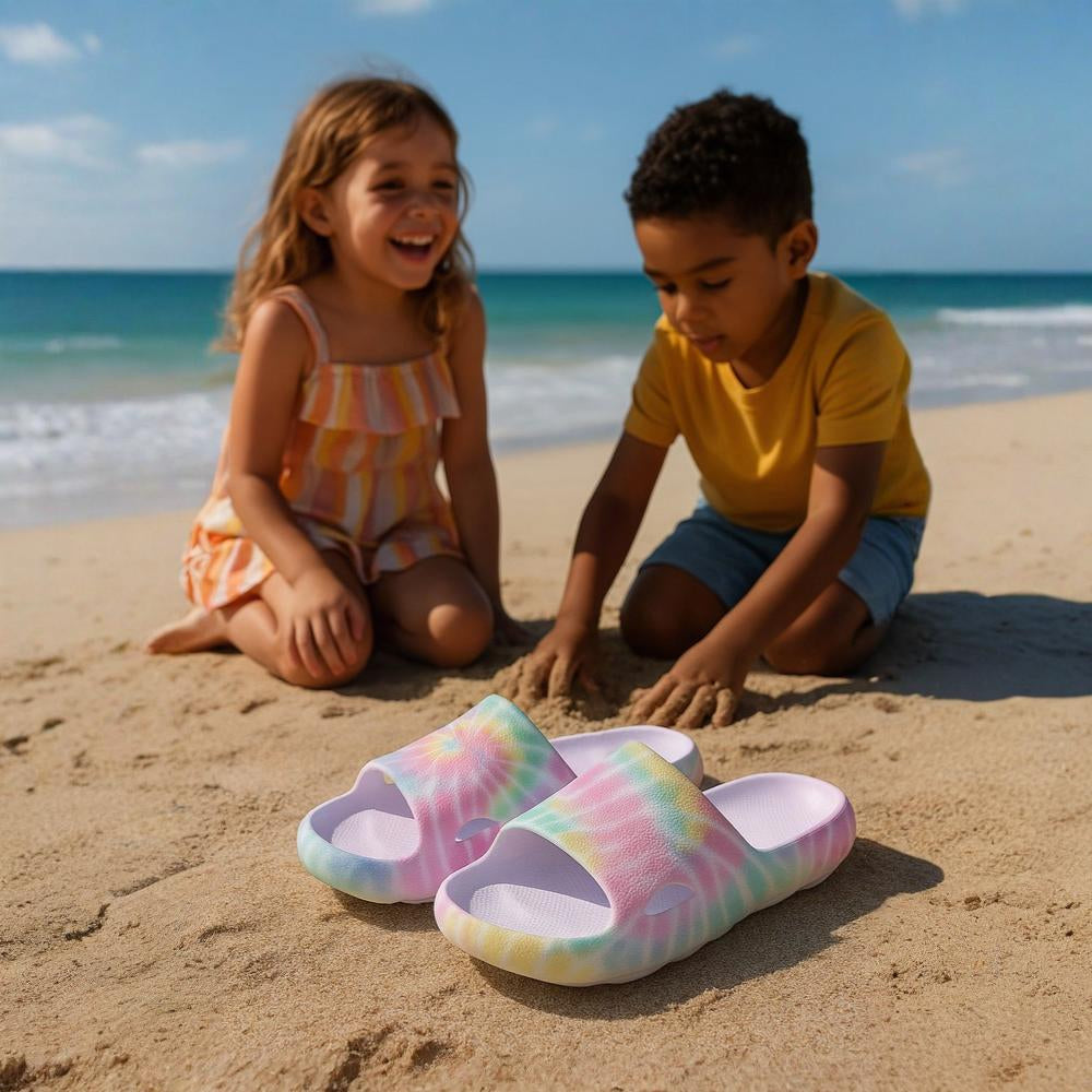 Girls Rubber Slippers – Pastel Tie Dye