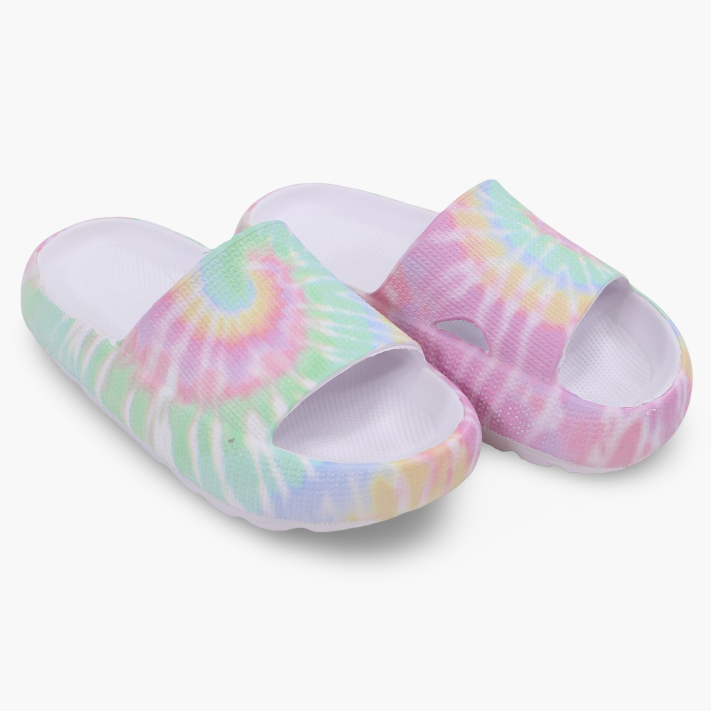 Girls Rubber Slippers – Pastel Tie Dye