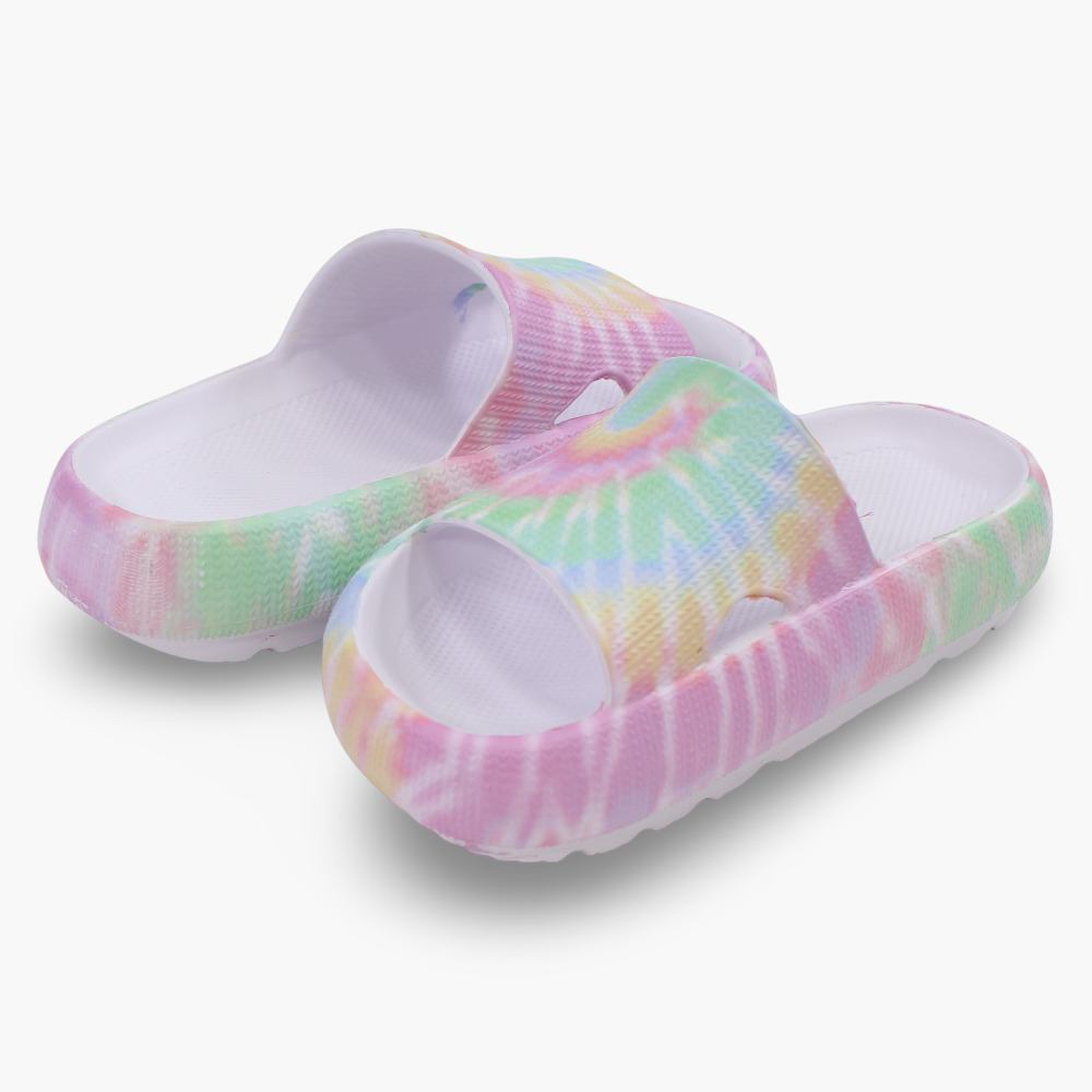 Girls Rubber Slippers – Pastel Tie Dye