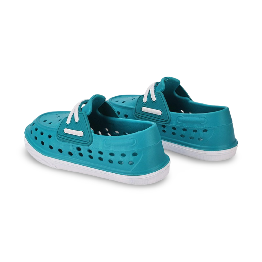 Unisex Rubber Sneakers – Teal Slip On Fake Laces Sneaker