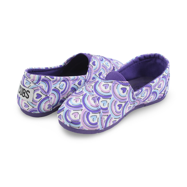 Girls Canvas Ballarina – Purple Hearts Slip-on Espadrilles