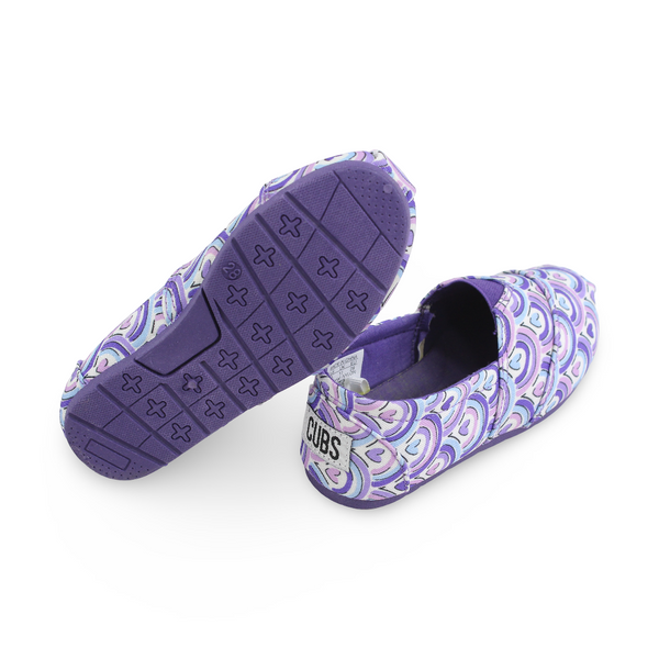 Girls Canvas Ballarina – Purple Hearts Slip-on Espadrilles