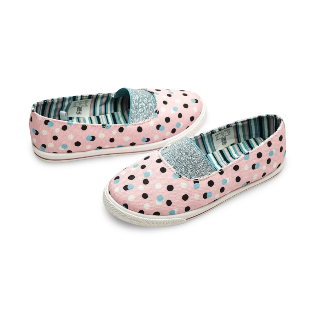 Girls Canvas Ballarina – Pink Bolka Dots