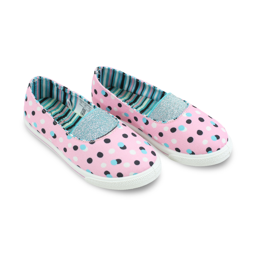 Girls Canvas Ballarina – Pink Bolka Dots - Clothing - Cubs Shoes