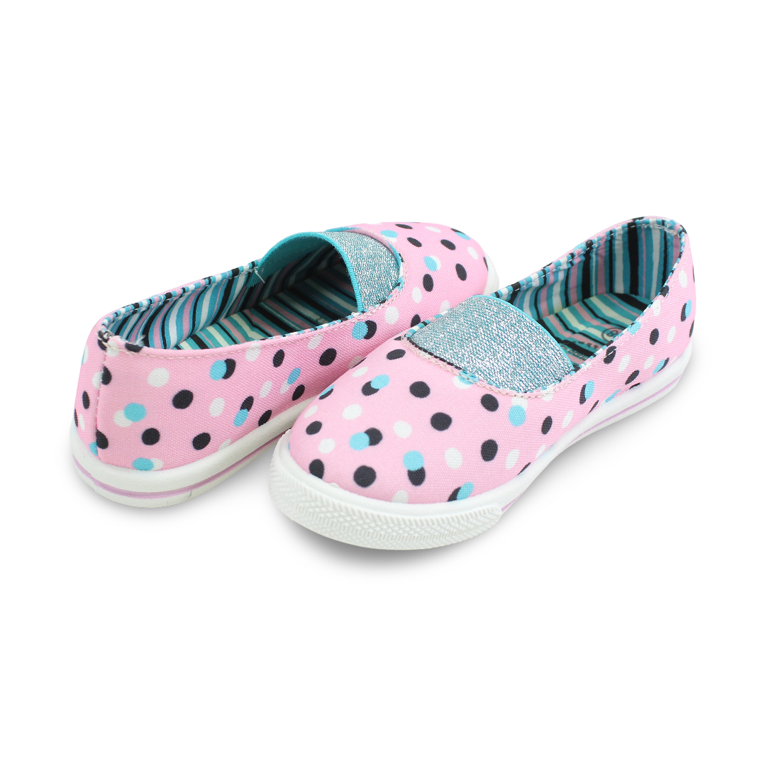 Girls Canvas Ballarina – Pink Bolka Dots