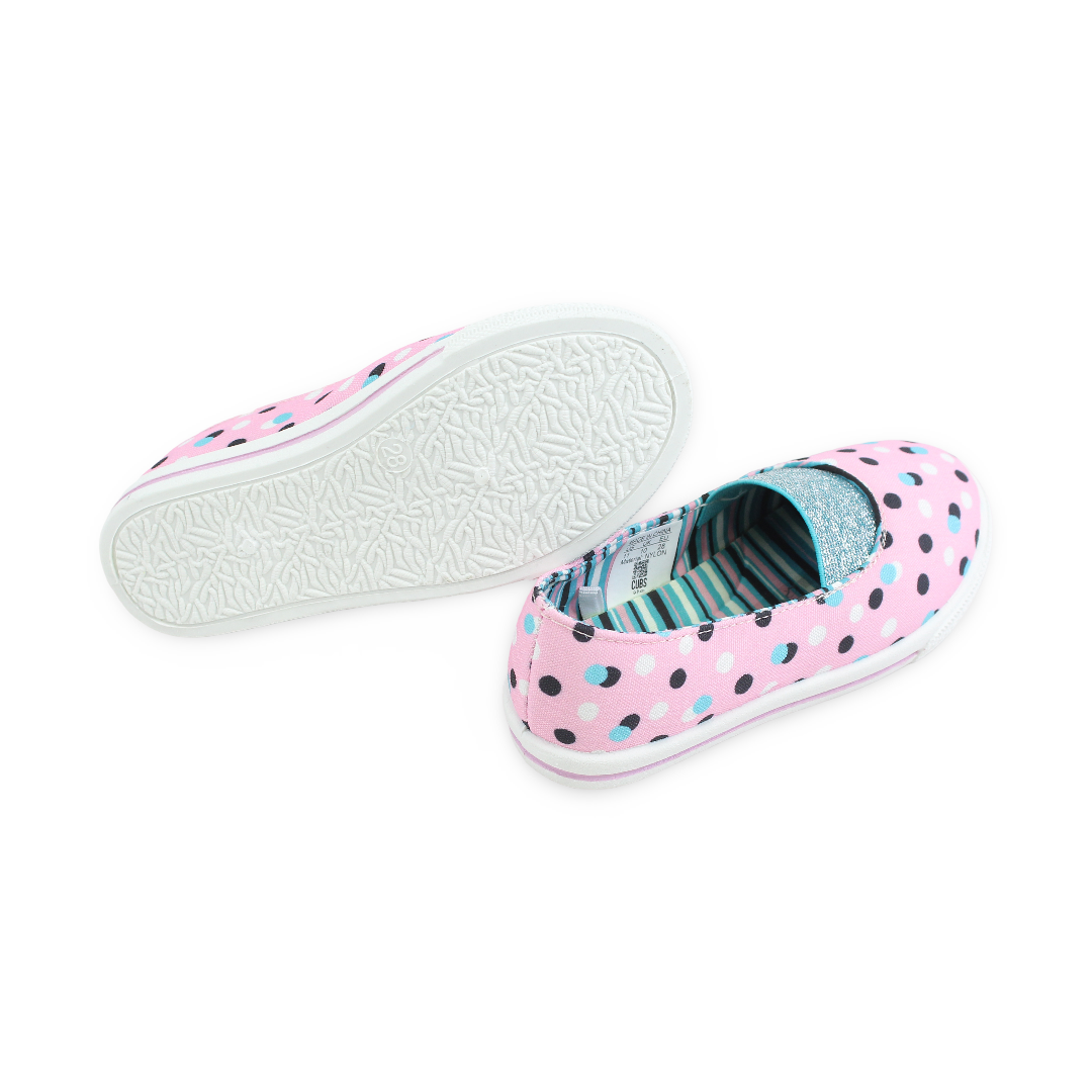 Girls Canvas Ballarina – Pink Bolka Dots