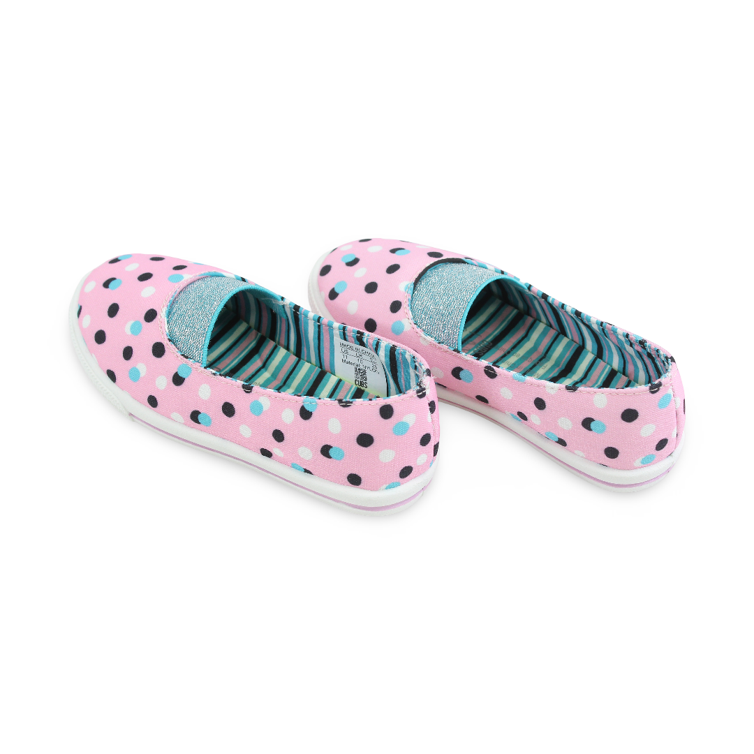 Girls Canvas Ballarina – Pink Bolka Dots